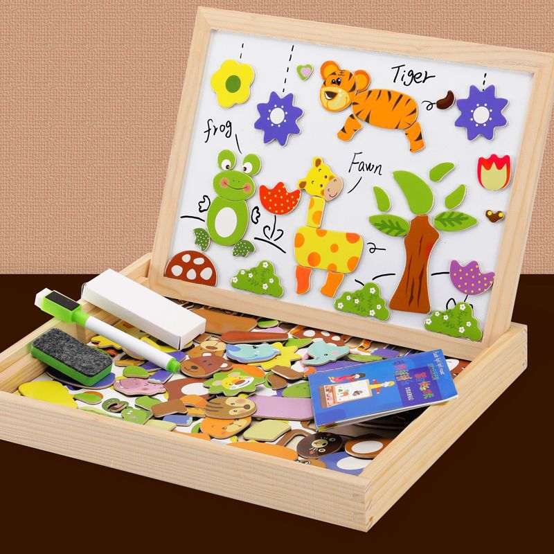Fun 2-in-1 Magnetic Whiteboard Chalkboard for Children - Halri