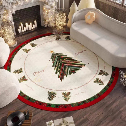 Holiday Red Plush Non Slip Living Room Rug