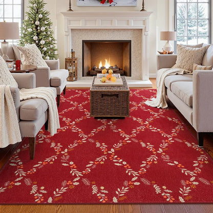 Plush Christmas Rug - Soft Non-Slip Living Room Rug