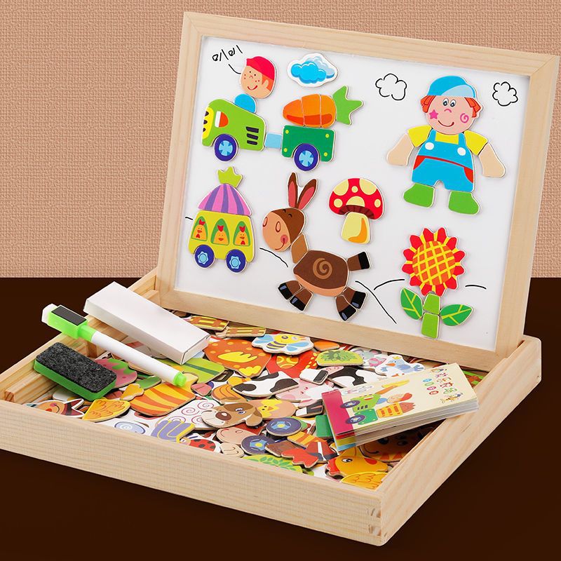 Fun 2-in-1 Magnetic Whiteboard Chalkboard for Children