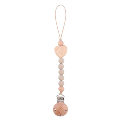 Natural Wooden Baby Pacifier Clip