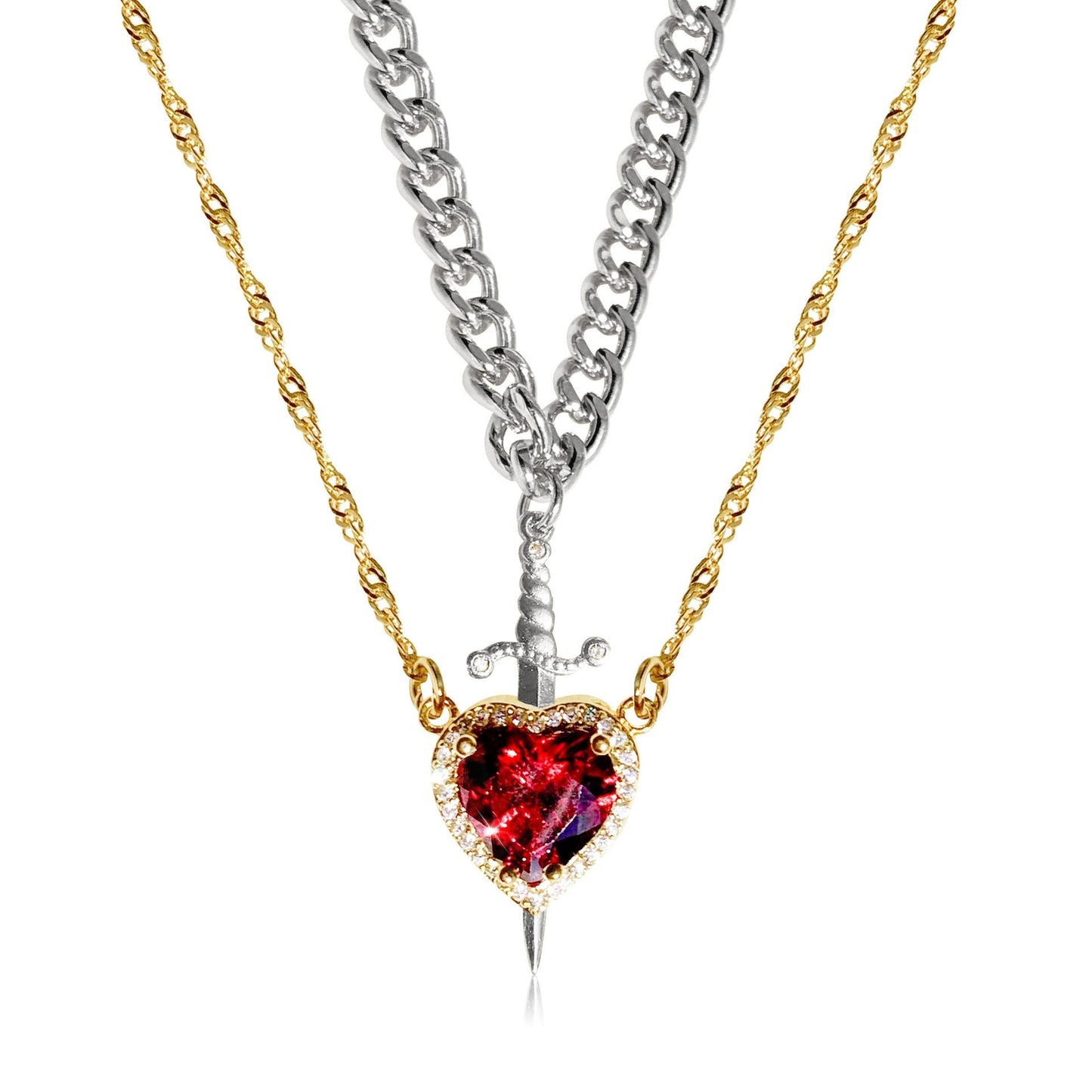 Lovely His & Hers Couple Necklace Set