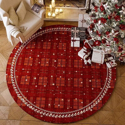 Holiday Red Plush Non Slip Living Room Rug