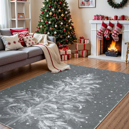 Plush Christmas Rug - Soft Non-Slip Living Room Rug