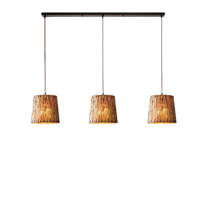 Rustic Wood Pendant Light with Earthy Tone