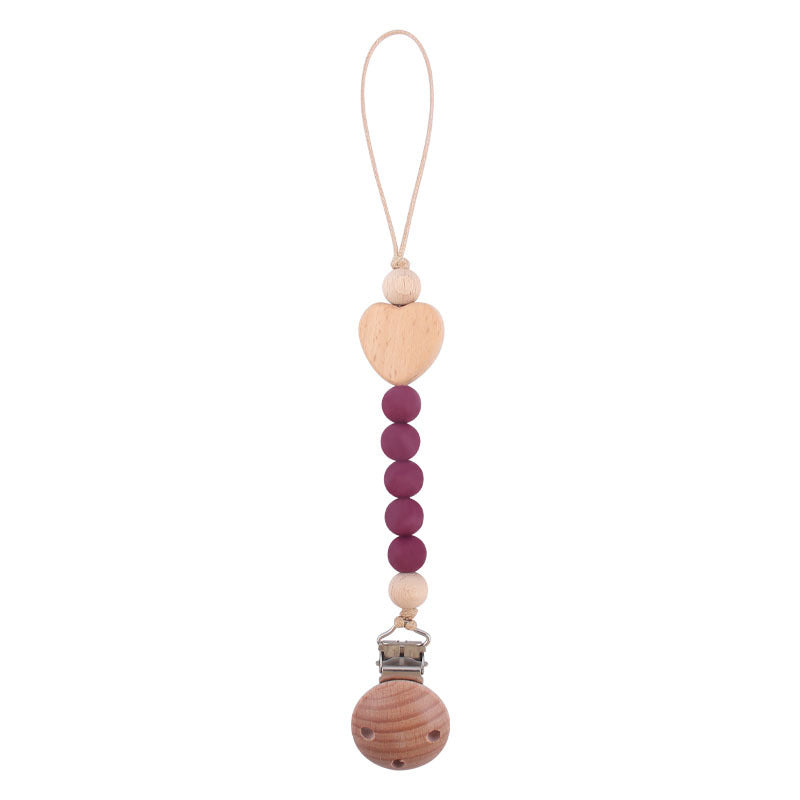 Natural Wooden Baby Pacifier Clip