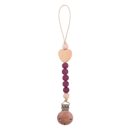 Natural Wooden Baby Pacifier Clip