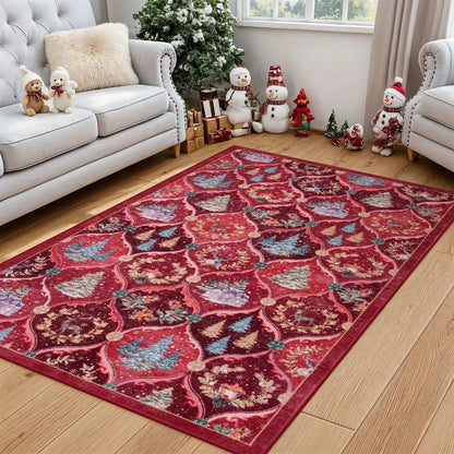 Plush Christmas Rug - Soft Non-Slip Living Room Rug