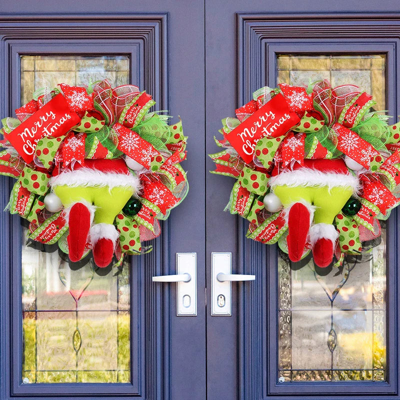 Fun Holiday Wreath Christmas Door Hanger Decoration - Halri