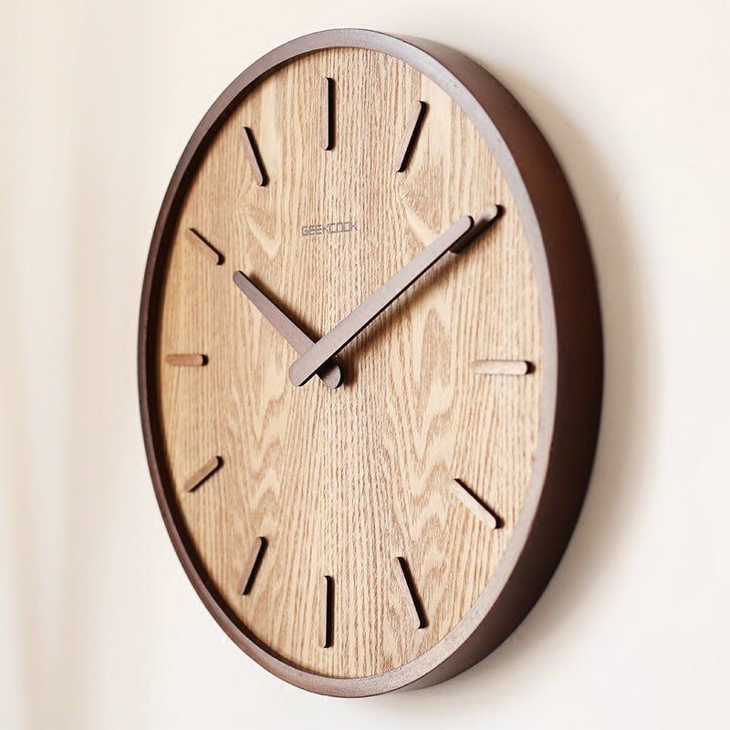 Simple Silent Wood Wall Clock 12 Inch - Halri
