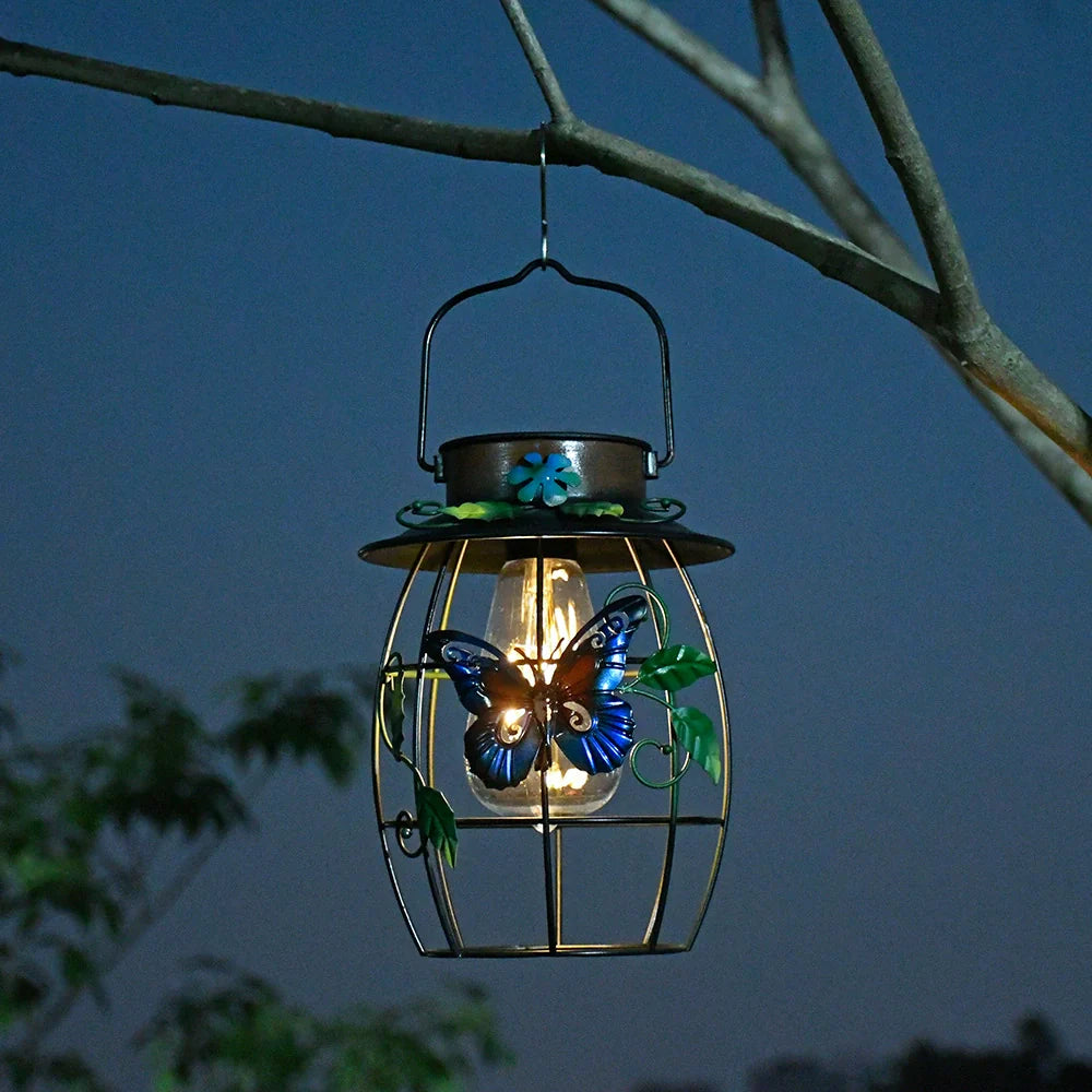 Rustic Solar Vintage Lantern Outdoor Garden Hanging Light - Halri