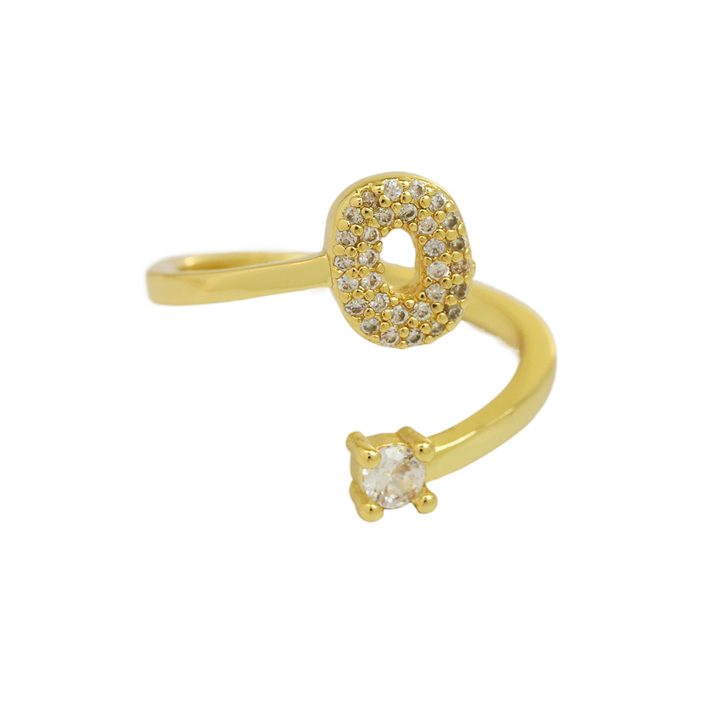 Delicate Sparkle Initial Diamond Ring