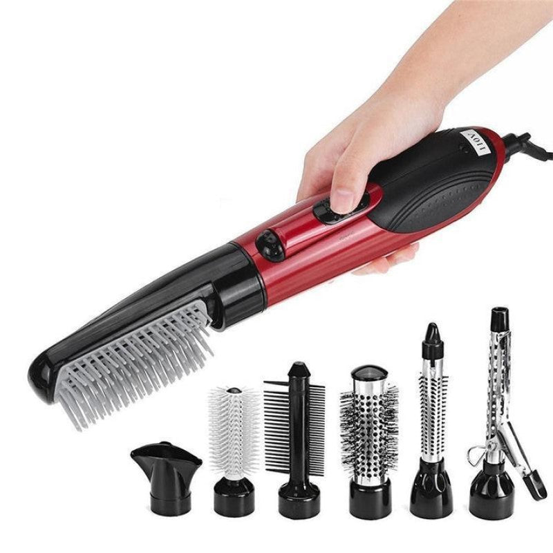 Fast Rotating Hair Dryer Brush with Tourmaline - Red Black - Halri