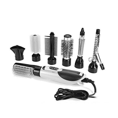 Fast Rotating Hair Dryer Brush with Tourmaline - Red Black