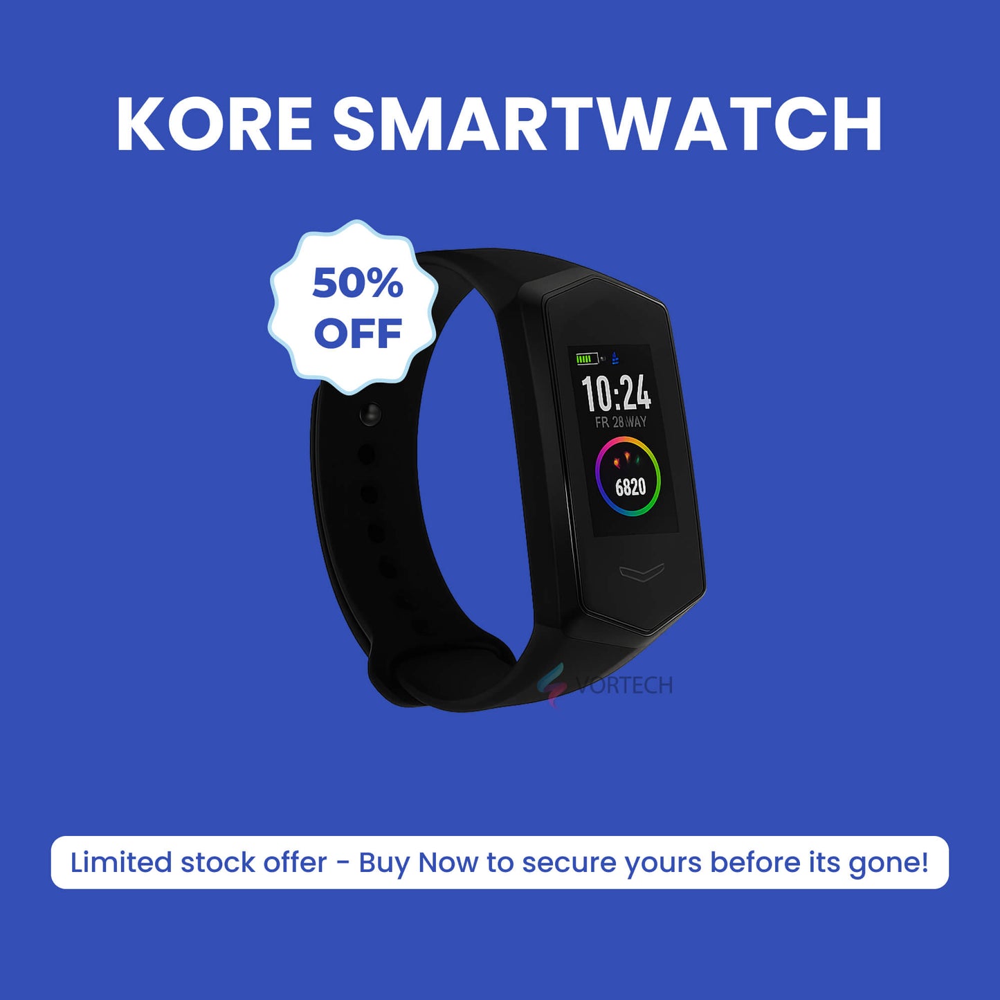 Easy Fit Smartwatch for Seniors with Heart Rate Monitor