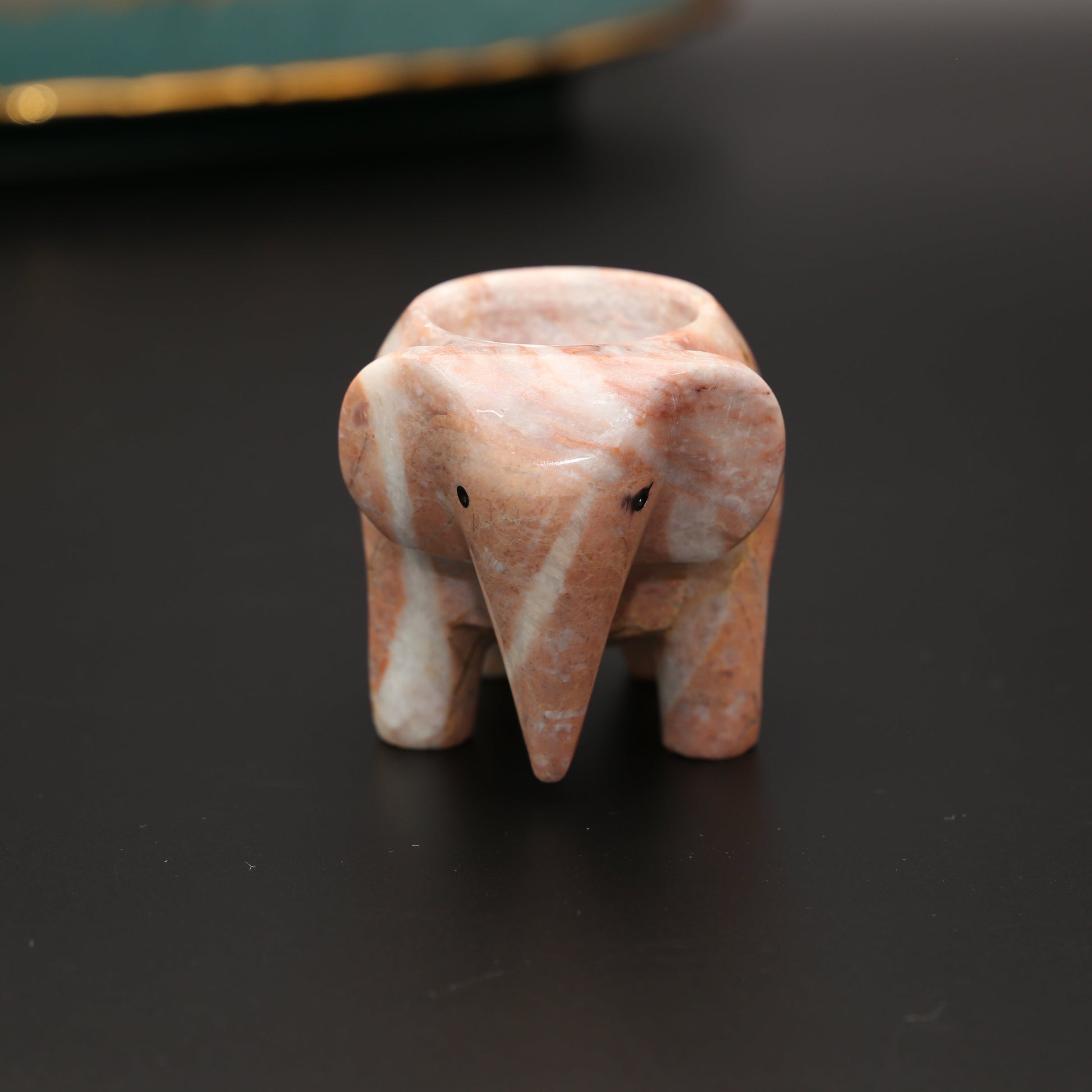 Onyx Marble Elephant Tea Light Holder – Elegant Home Decor Accent for Warm Ambiance and Tranquility 5