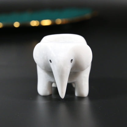 Onyx Marble Elephant Tea Light Holder – Elegant Home Decor Accent for Warm Ambiance and Tranquility 6