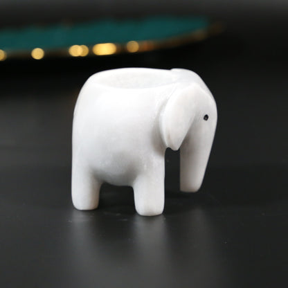 Onyx Marble Elephant Tea Light Holder – Elegant Home Decor Accent for Warm Ambiance and Tranquility 8