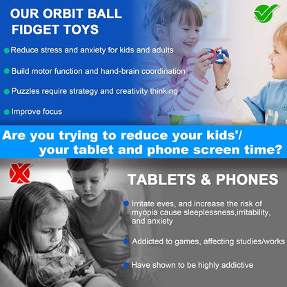 Orbit Ball Cube Fidget Toy – Anti-Stress Sensory Spinner for Kids & Focus Training