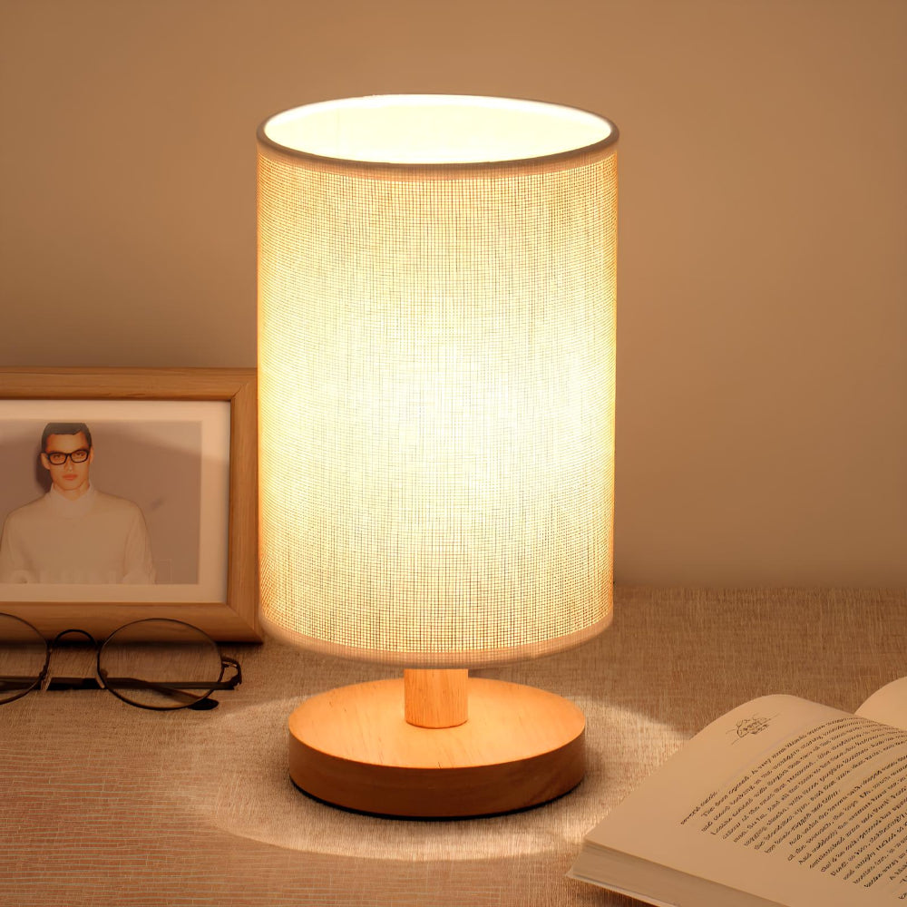 Organic Glow Bedside Lamp – Dimmable Wooden Nightstand Lamp with Remote Control for Bedroom and Small Spaces 4