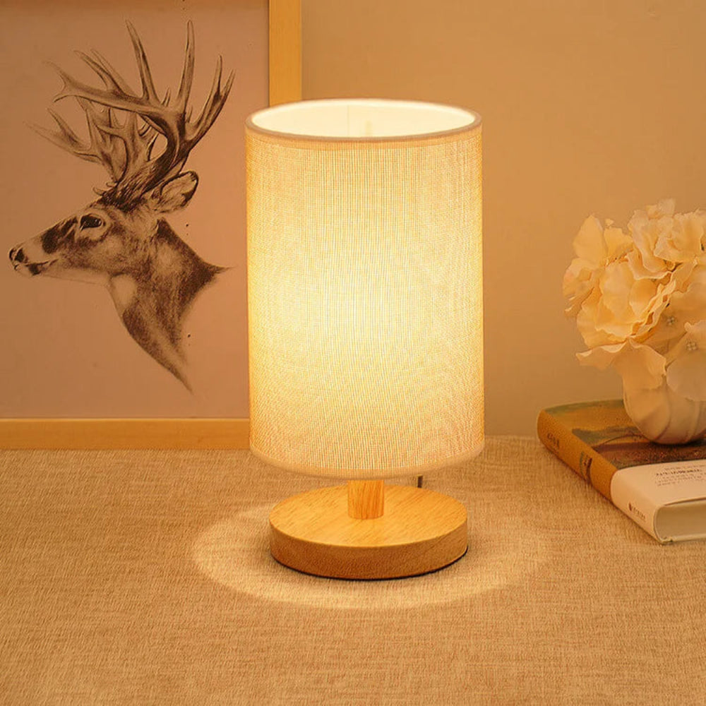 Organic Glow Bedside Lamp – Dimmable Wooden Nightstand Lamp with Remote Control for Bedroom and Small Spaces 6