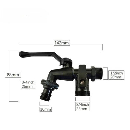 Heavy Duty 2 Outlet Yard Faucet with Hose Adapter