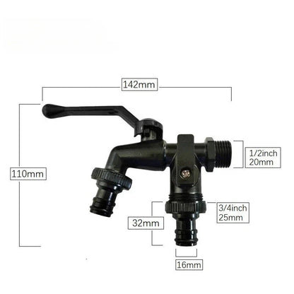 Heavy Duty 2 Outlet Yard Faucet with Hose Adapter