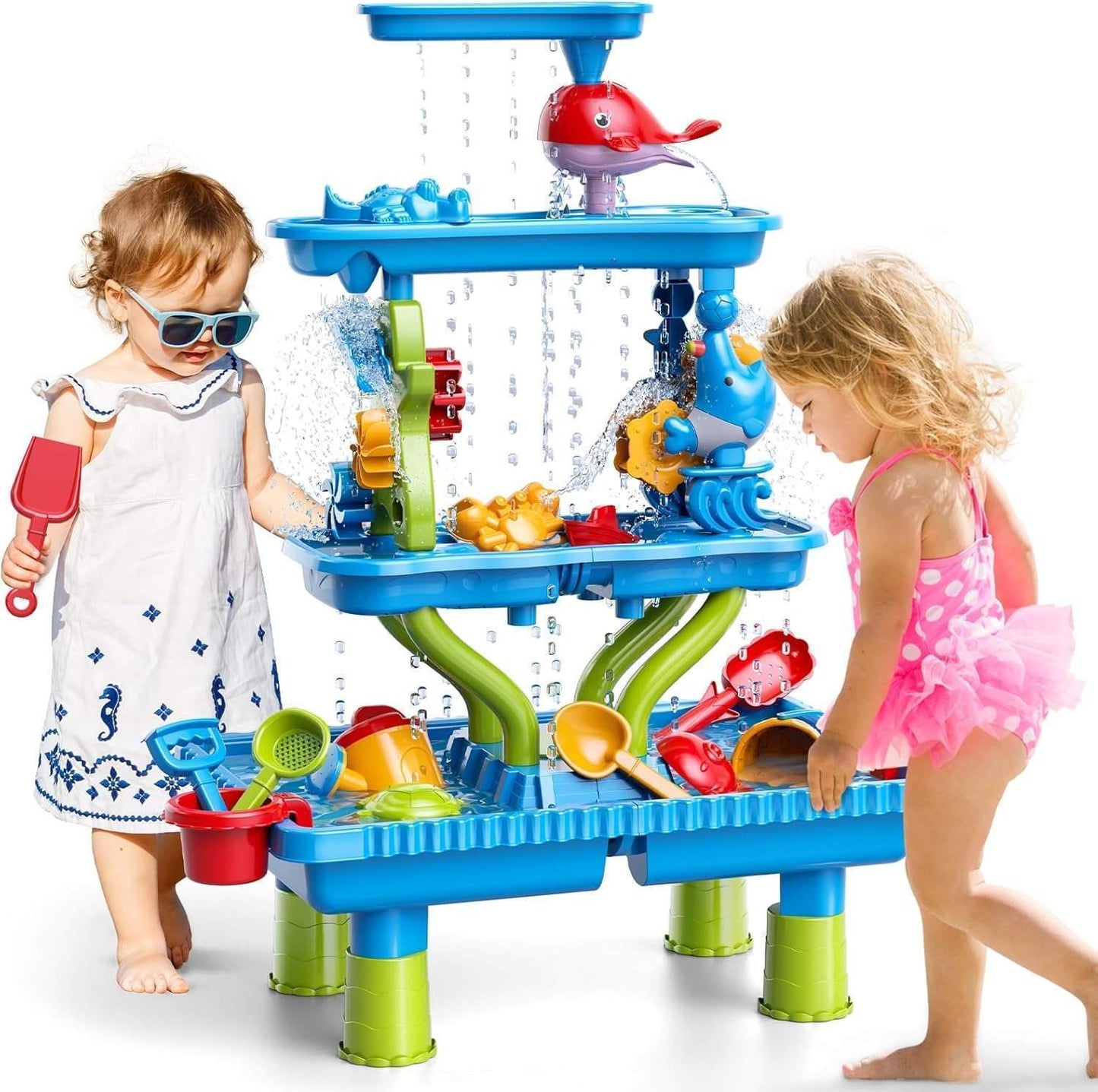 Kids Garden Sand Water Play Table Outdoor Toy Set - Halri