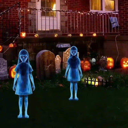 Outdoor Lighted Ghost Halloween Decoration, Safe, Compact & Easy to Install