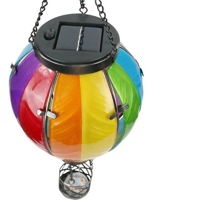 Outdoor Solar Lantern with Hot Air Balloon Design – Waterproof Solar Garden Light with Realistic Flame Effect, Solar Powered Lantern 3