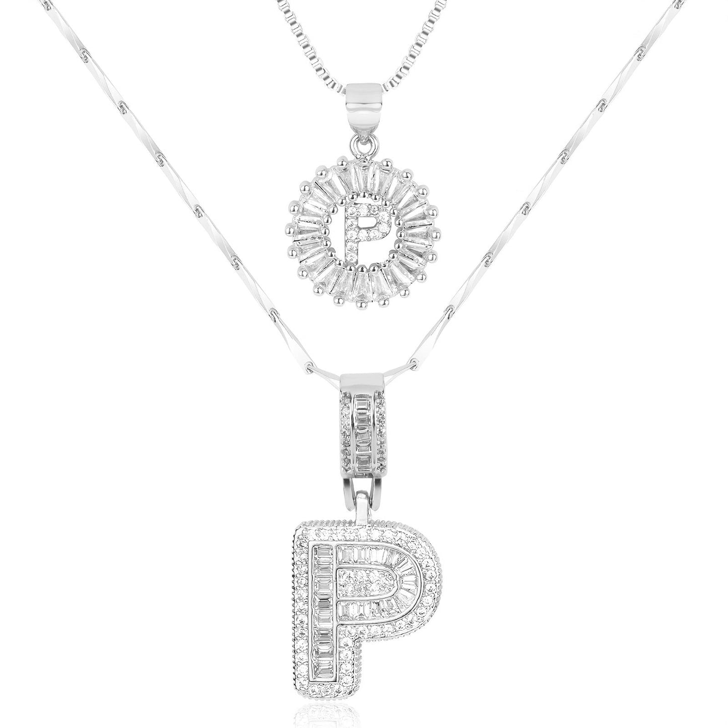 Personalized 14k Gold Initial Diamond Pendants
