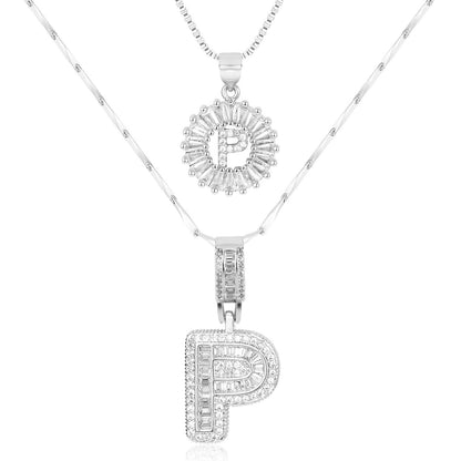 Personalized 14k Gold Initial Diamond Pendants