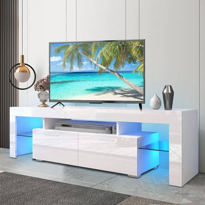 Modern TV Table with Colorful LED Lighting