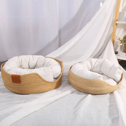 Natural Pet Sofa with Soft Cotton Cushion - Halri