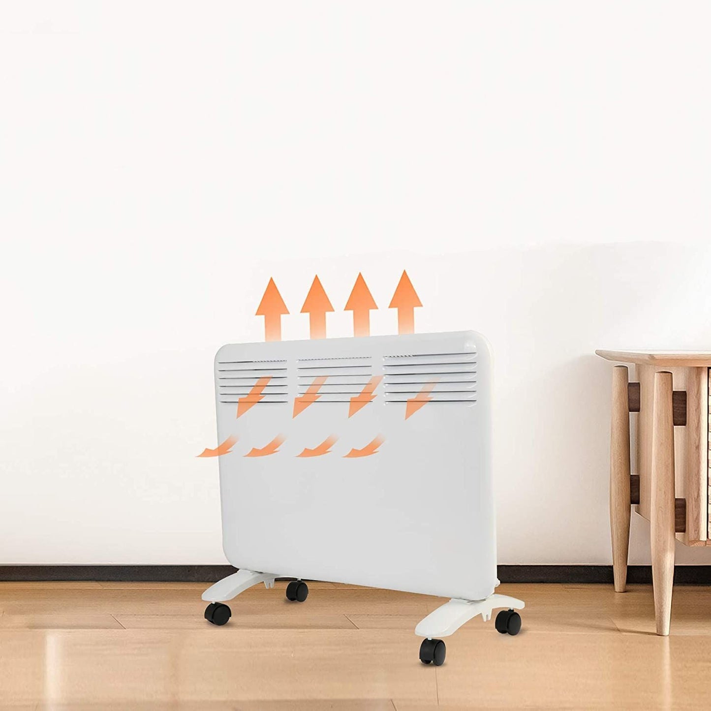 Compact Mobile Electric Heater With Casters