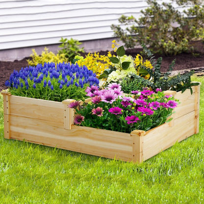 Elevated Cedar Garden Planter Box for Herbs and Flowers - Halri