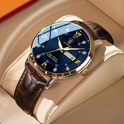 Shining Leather Mens Watch
