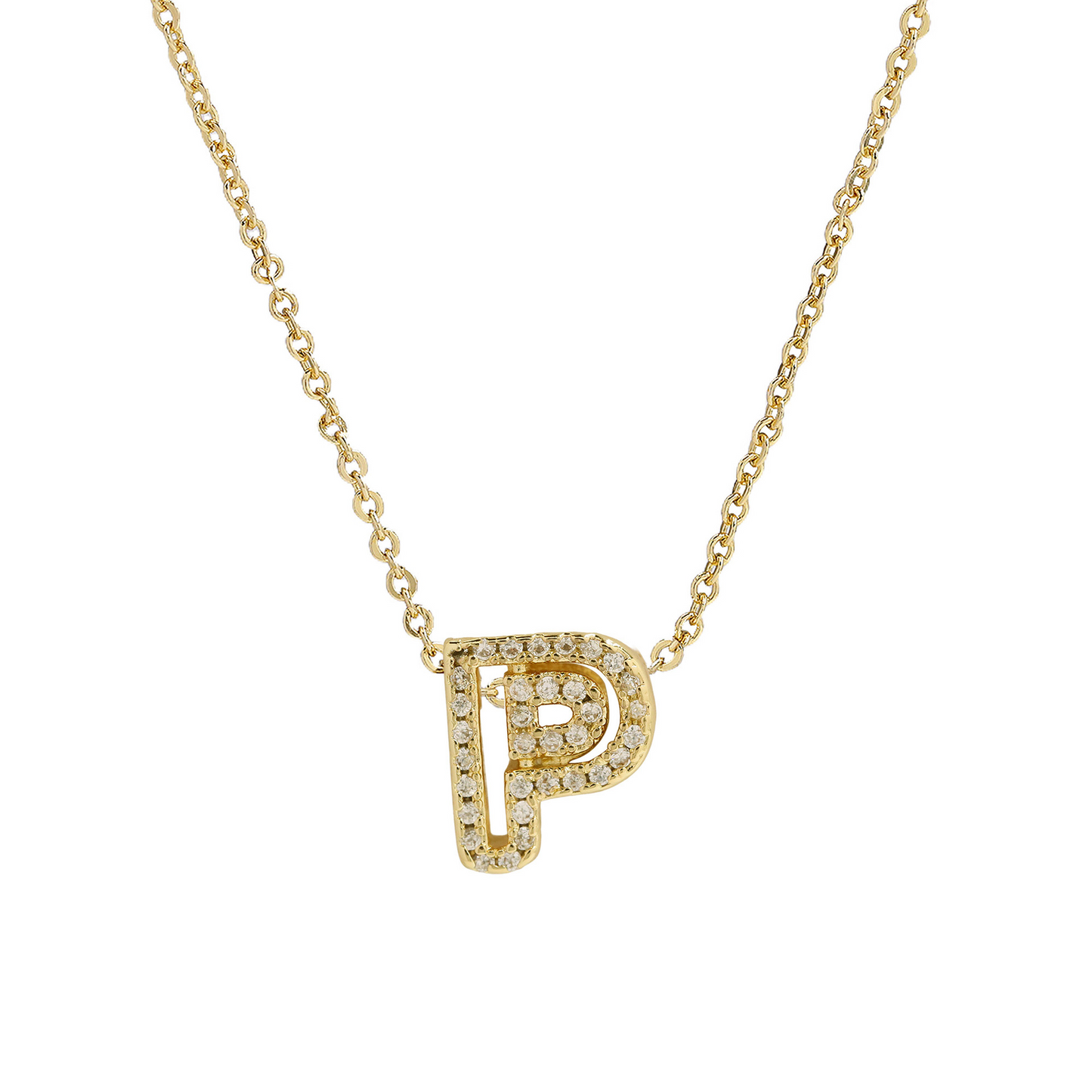 Shining Initial Diamond Pendant Necklace