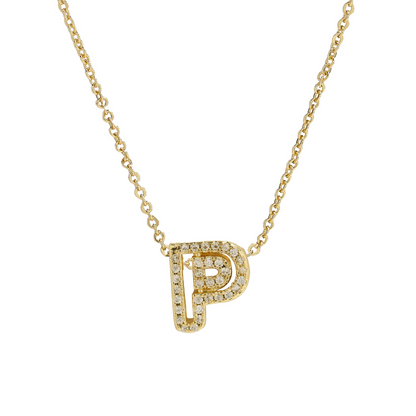 Shining Initial Diamond Pendant Necklace