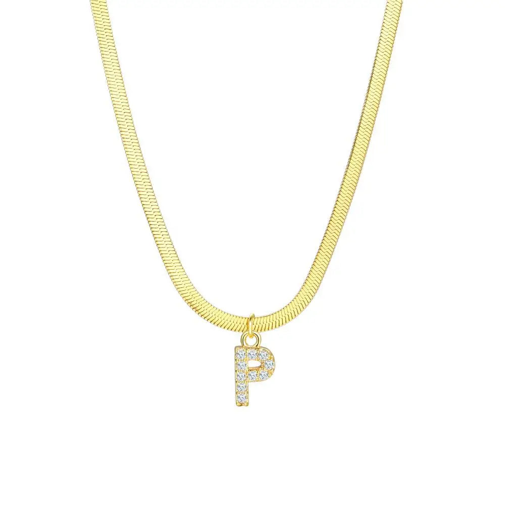 Delicate Diamond Initial Bar Necklace