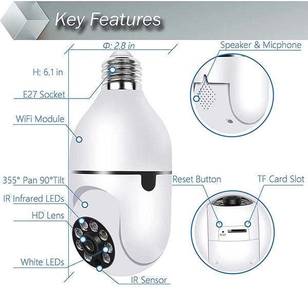 Wireless Hidden Spy Camera Bulb