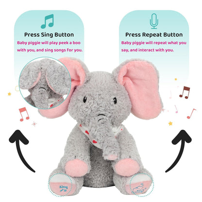 Peek-a-boo Elephant Plush Toy – Singing Interactive Stuffed Animal for Babies
