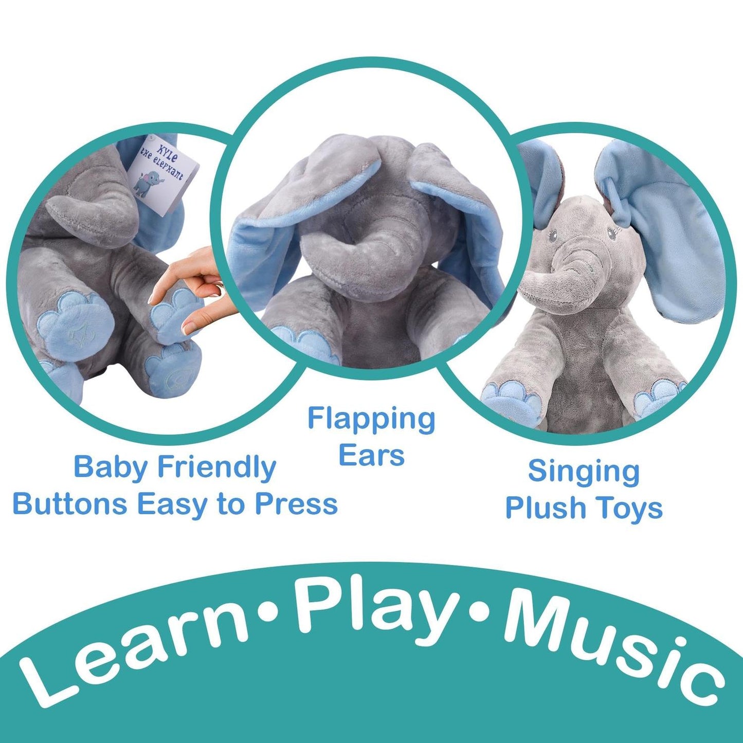 Peek-a-boo Elephant Plush Toy – Singing Interactive Stuffed Animal for Babies