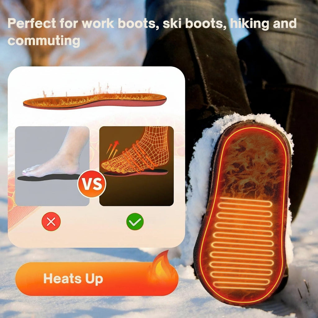 Warmth Insulated Rechargeable Foot Insoles