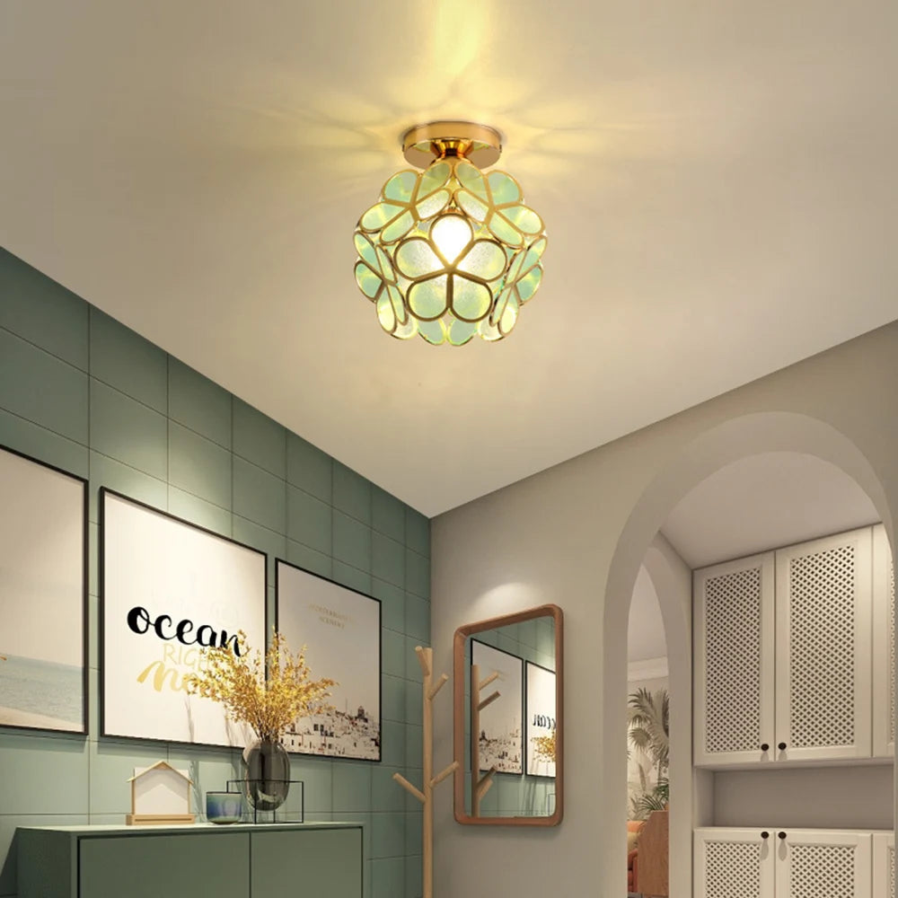 Petal Shape LED Ceiling Light Fixture – Elegant Metal and Crystal Design for Modern Interiors 5