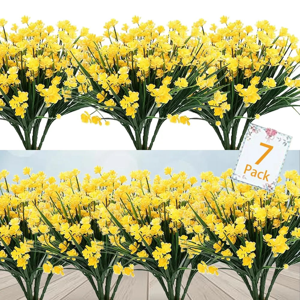 Durable Outdoor Artificial Flowers - 7 Piece UV Resistant Set