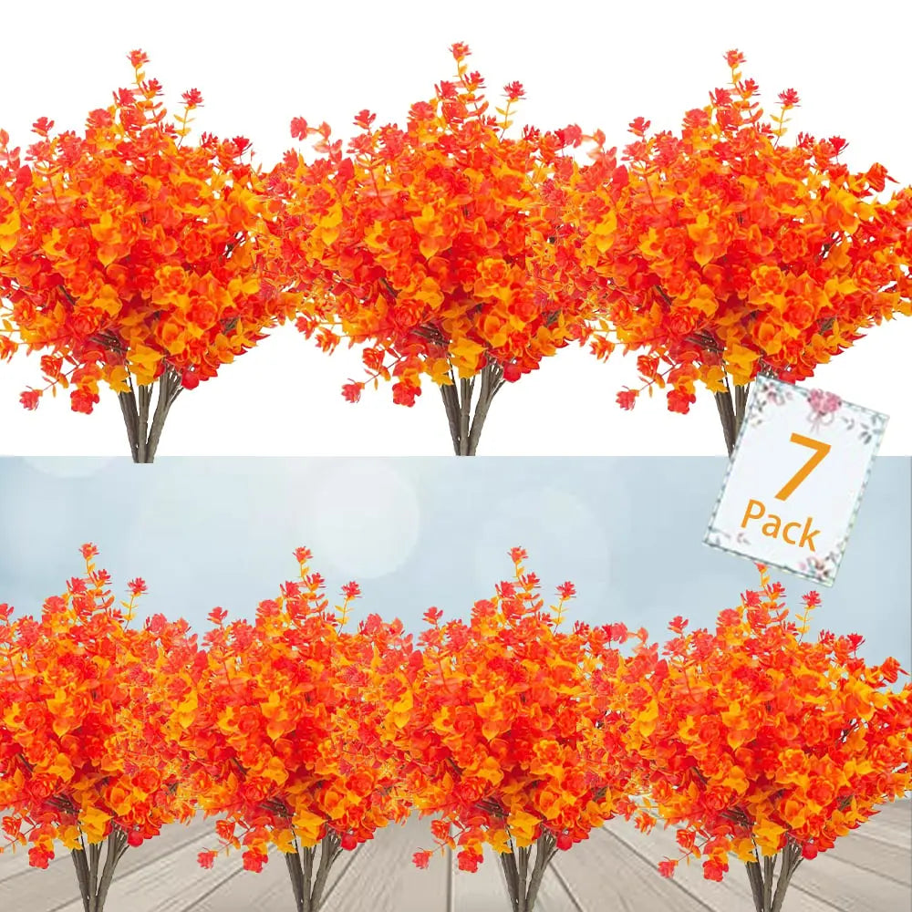 Durable Outdoor Artificial Flowers - 7 Piece UV Resistant Set