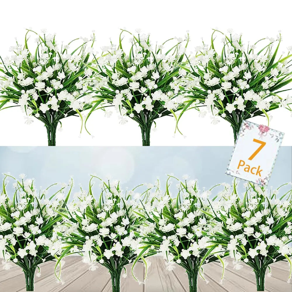 Durable Outdoor Artificial Flowers - 7 Piece UV Resistant Set