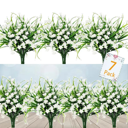 Durable Outdoor Artificial Flowers - 7 Piece UV Resistant Set