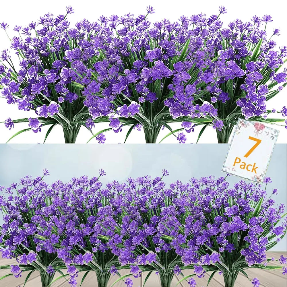 Durable Outdoor Artificial Flowers - 7 Piece UV Resistant Set